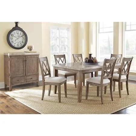 Casual Marble Dining Room Group